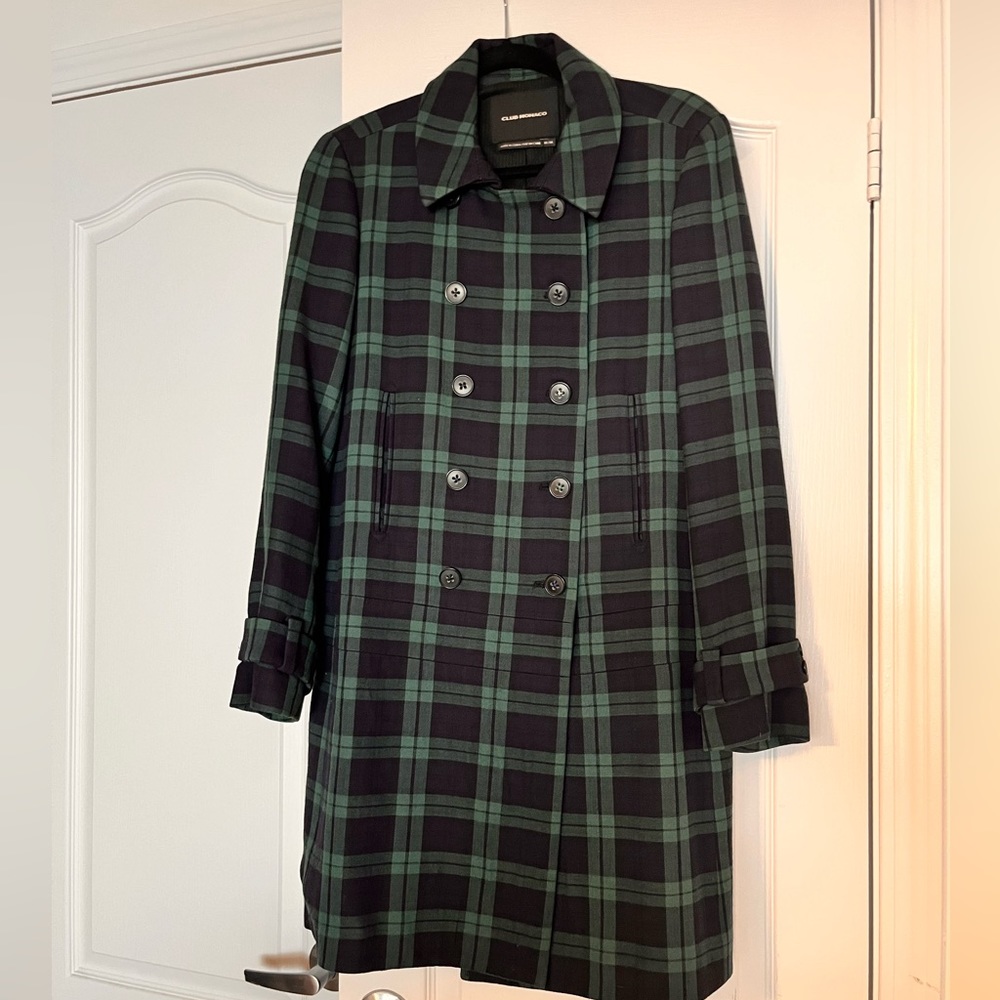 Club Monaco Vintage Y2K Blackwatch Plaid Double-breasted coat